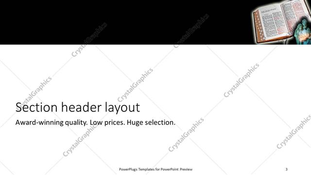 Section Header presentation slide layout