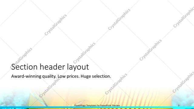 Section Header presentation slide layout