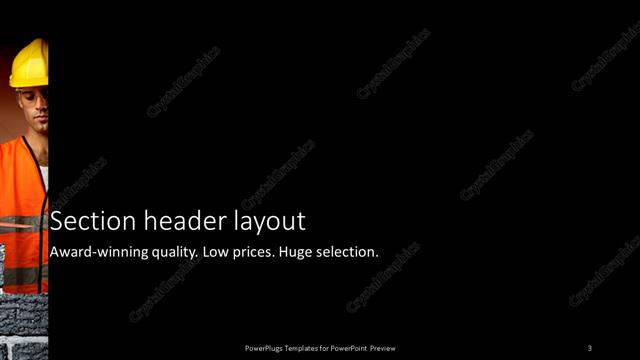 Section Header presentation slide layout