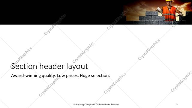 Section Header presentation slide layout