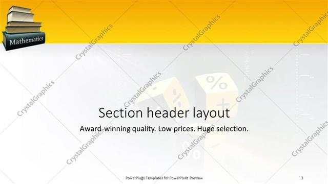 Section Header presentation slide layout