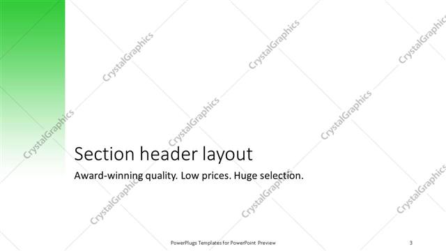 Section Header presentation slide layout