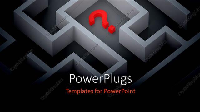  Presentation with maze - A maze with a small red question mark in the middle