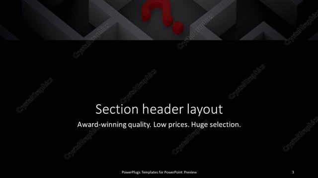 Section Header presentation slide layout