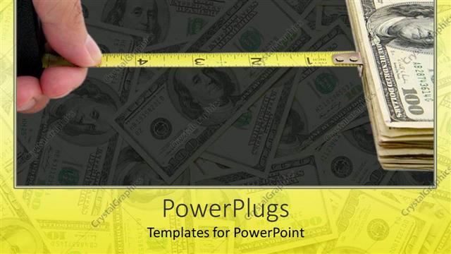  Presentation with tape - A measuring tape connected to dollars