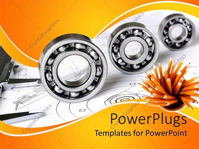 PowerPoint Template: mechanical engineering theme with three different ...