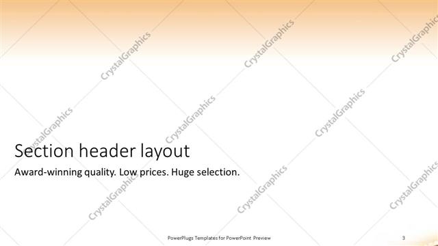 Section Header presentation slide layout