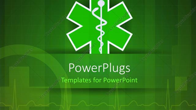  Presentation with medical caduceus - Medical caduceus with nice ECG wave in the background