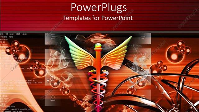 Presentation with abstract medical - Medical caduceus symbol with abstract background