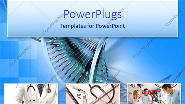  Presentation with medical dna - Medical collage with doctor writing prescription, stethoscope and syringe and child patient in hospital with DNA background