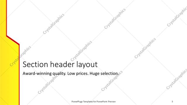 Section Header presentation slide layout