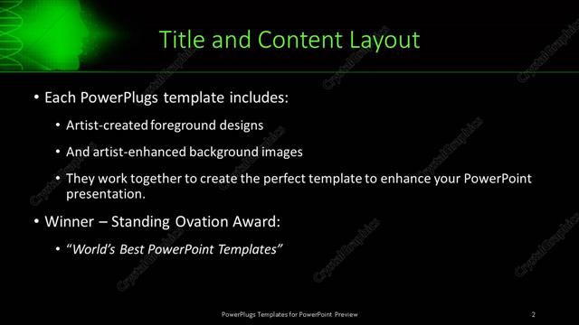 Title and Content presentation slide layout