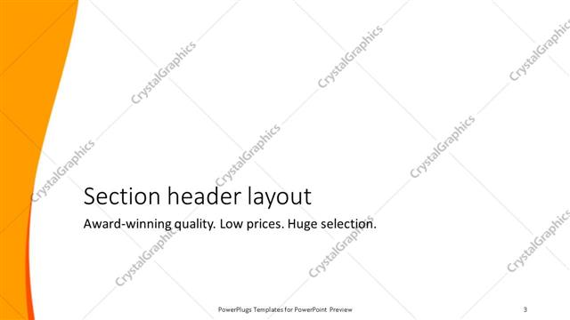 Section Header presentation slide layout