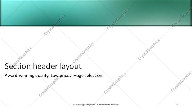 Section Header presentation slide layout