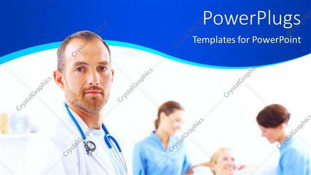  Presentation with female doctor - Medical doctor with two female nurses attend to patient on sick bed