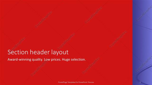 Section Header presentation slide layout