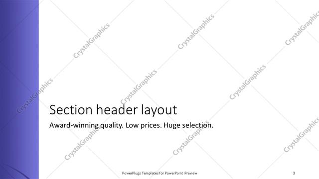 Section Header presentation slide layout