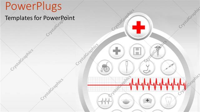  Presentation with heart monitor - Medical icons, heart monitor printout, health, wellness