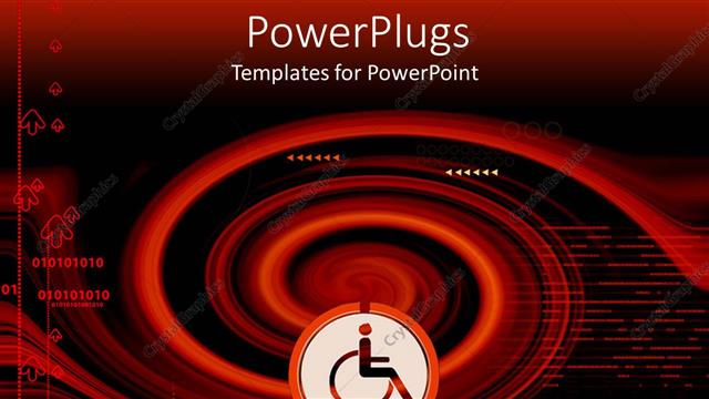  Presentation with red medical - Medical impairment symbol on red and black background with arrows and numbers