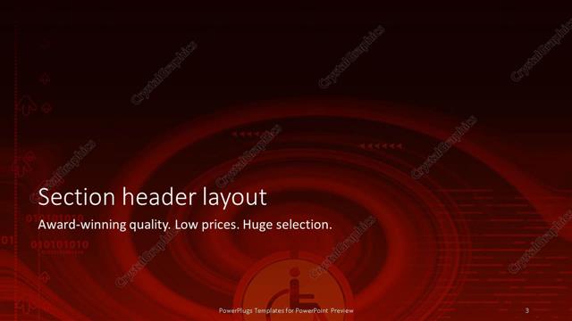 Section Header presentation slide layout