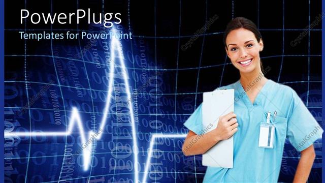  Presentation with heartbeat - A medical staff with heartbeat line in the background