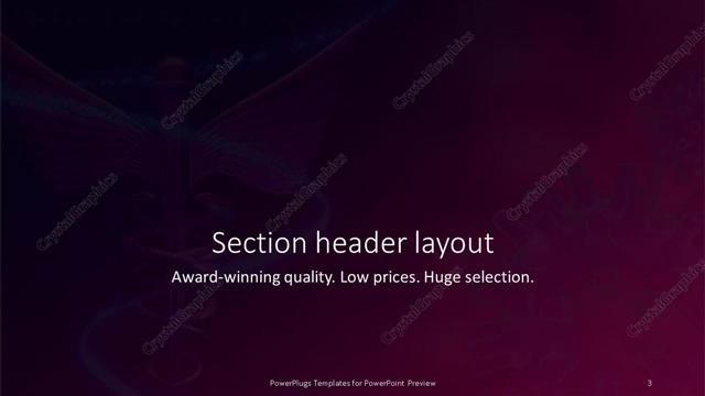 Section Header presentation slide layout
