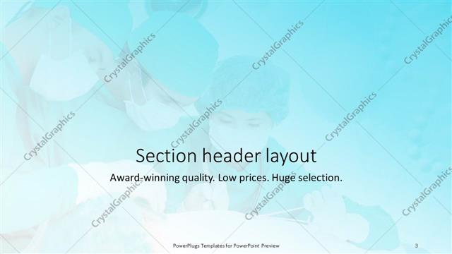 Section Header presentation slide layout