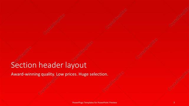 Section Header presentation slide layout