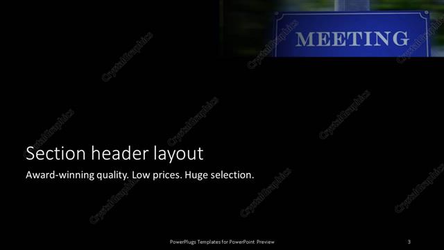 Section Header presentation slide layout