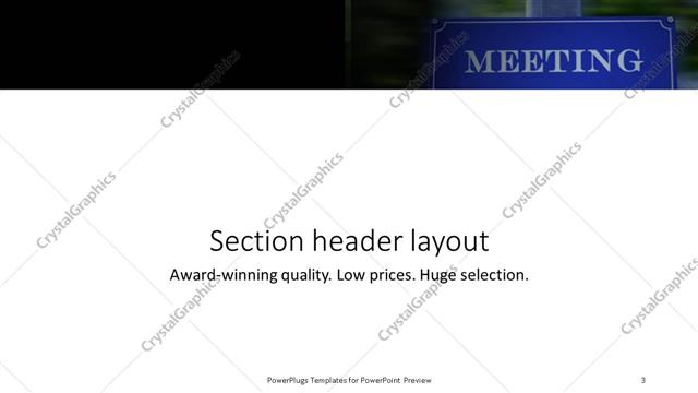 Section Header presentation slide layout