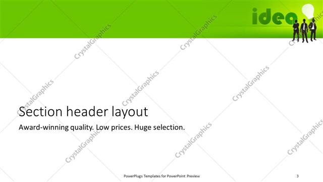 Section Header presentation slide layout