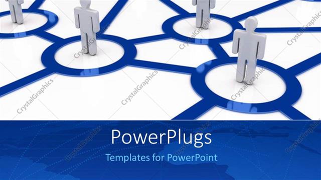  Presentation with network - Men standing in connected circles depicting business network?