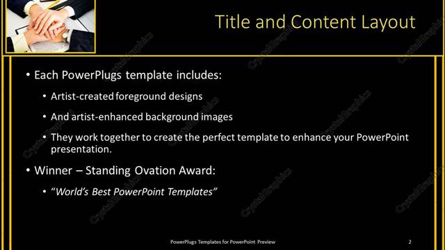 Title and Content presentation slide layout