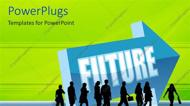  Presentation with women - Men and women walking with future written on an arrow