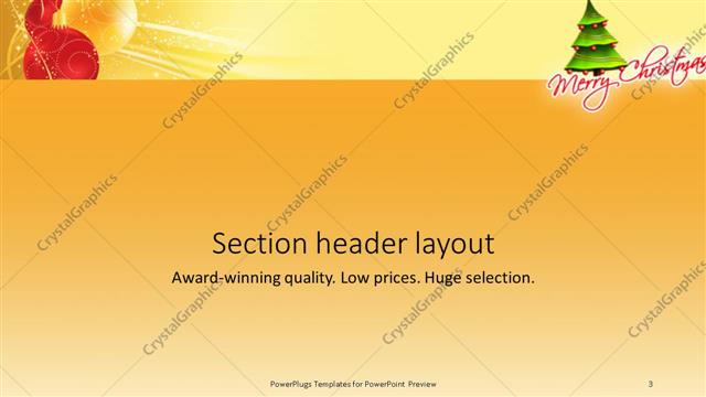 Section Header presentation slide layout