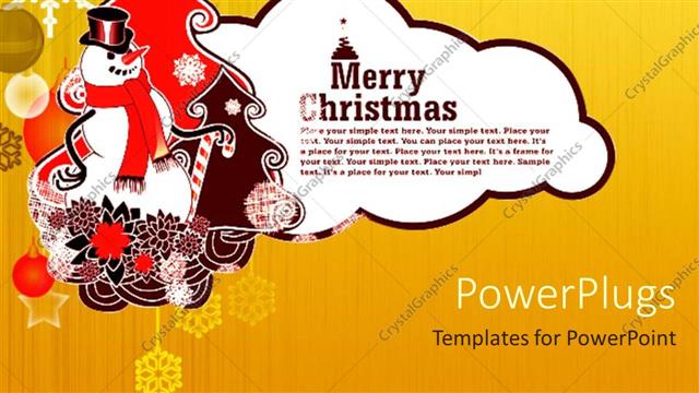  Presentation with snowman - Merry Christmas representation along with a snowman