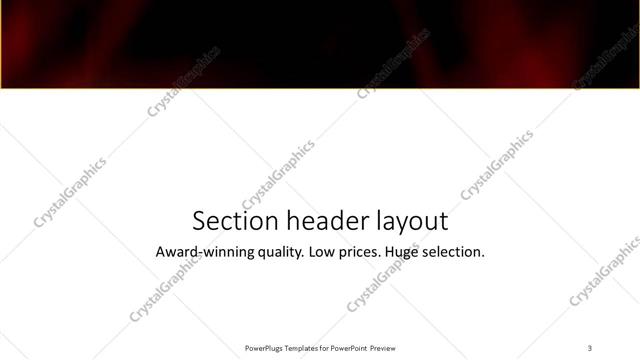 Section Header presentation slide layout