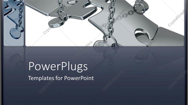  Presentation with grey - Metal puzzle chains metaphor missing problem solution grey background