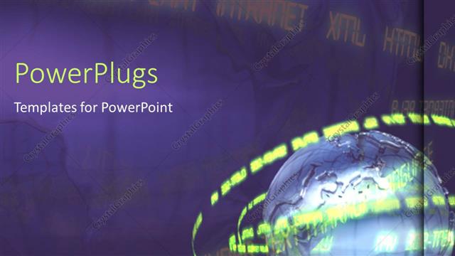  Presentation with purple earth - Metallic earth globe on a purple?background with 