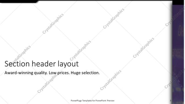 Section Header presentation slide layout