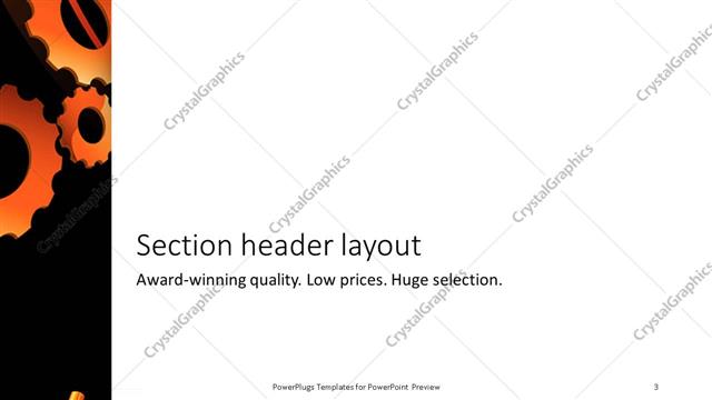Section Header presentation slide layout