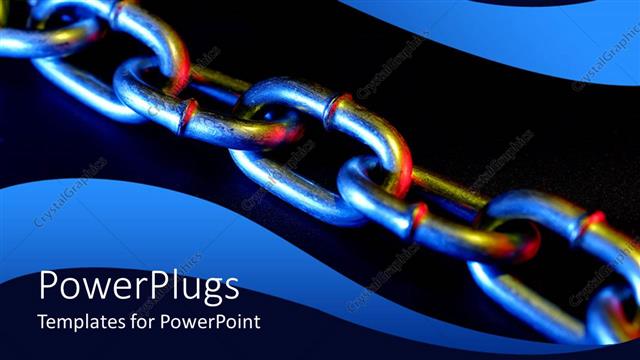  Presentation with blue metallic - Metallic strong chain on a blue and black background