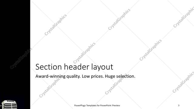 Section Header presentation slide layout