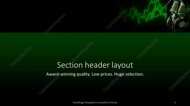 Section Header presentation slide layout