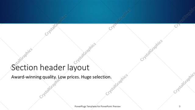 Section Header presentation slide layout