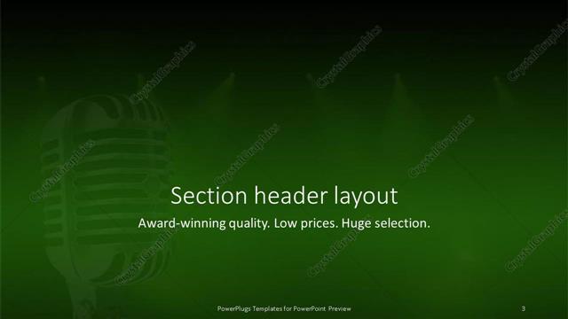 Section Header presentation slide layout