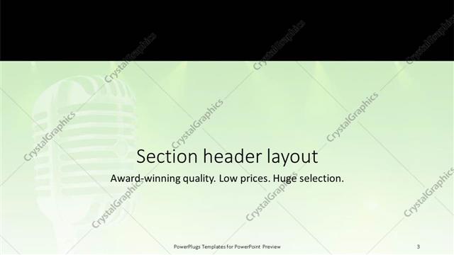 Section Header presentation slide layout