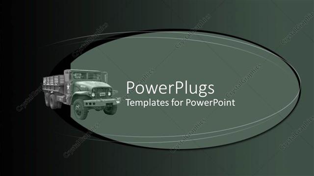  Presentation with plane - Military Lorry on a plane solid ash colored background