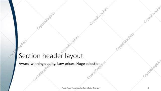 Section Header presentation slide layout