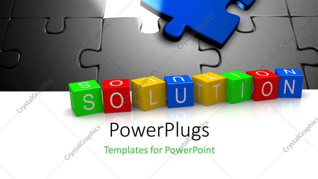  Presentation with solution - Missing blue jigsaw puzzle piece with 3D SOLUTIONS cube?